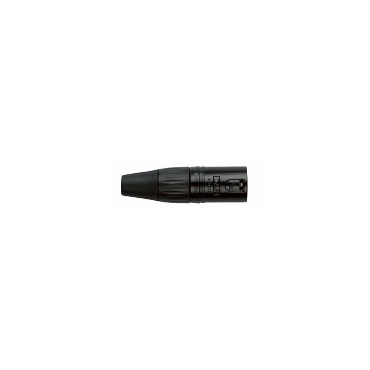 XLR Konektors 3 pin Male Melns korpuss