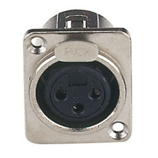 XLR Chassis 3 pin Female Nickel housing