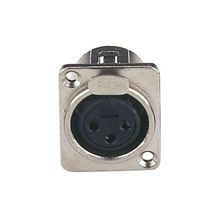 XLR Ligzda 3 pin Female Niķeļa korpuss