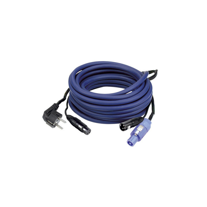 DAP Audio Powersignalcable Schuko/XLR Female - Powercon/XLR Male  20m