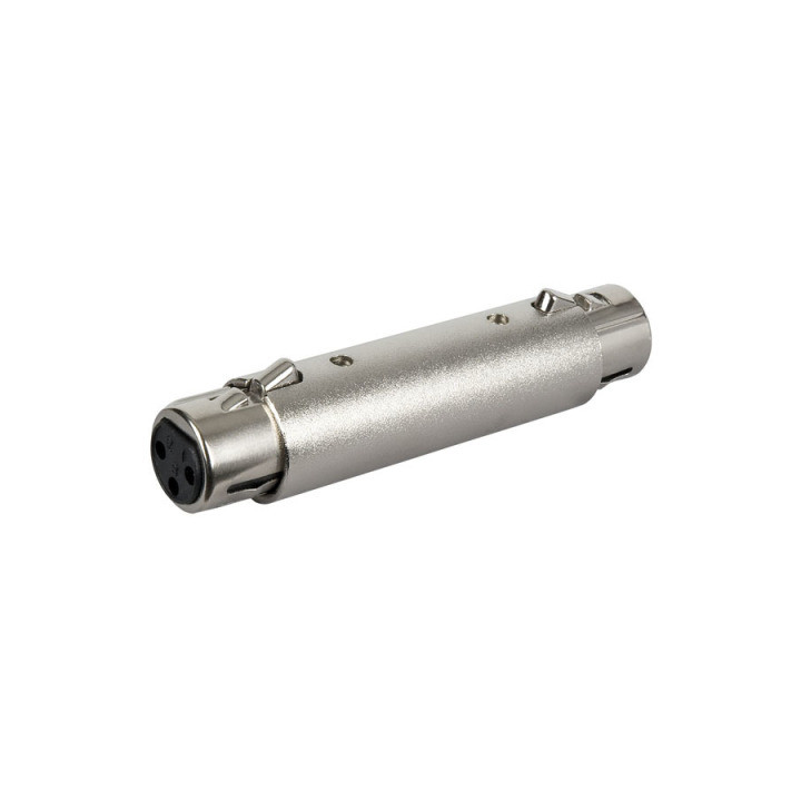 Adapteris XLR 3 pin Female uz XLR 3 pin Female Niķeļa korpuss