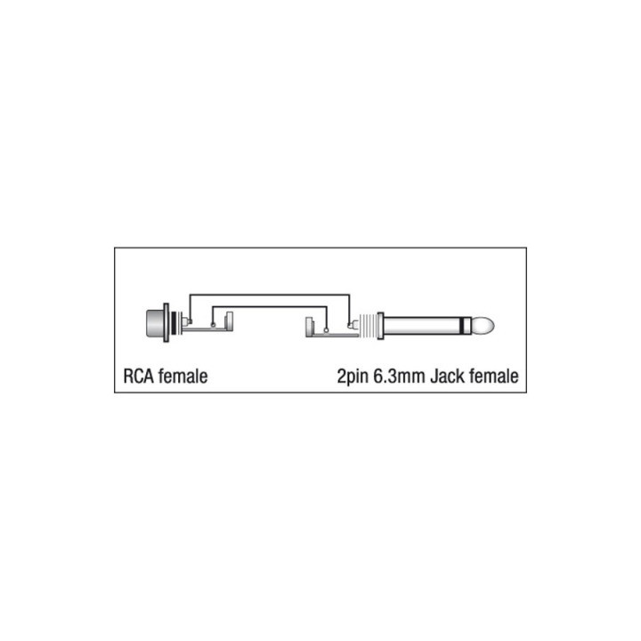 Adapteris RCA Female to 2p 6,3mm Jack Male