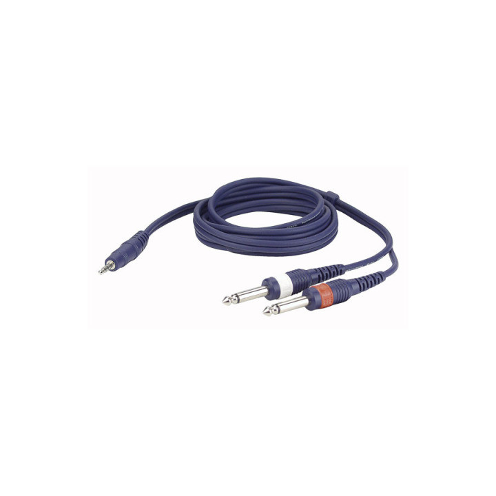 Sound cable Mini Jack Stereo to 2 Jack Mono 1.5m