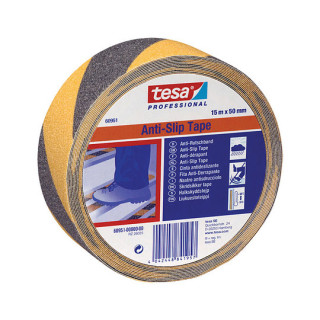 Tesa 60951 Anti slip tape black / yellow 15m 50mm