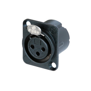 Neutrik NC3FD-LX-BAG XLR 3 pin Female Chassis Connector Black